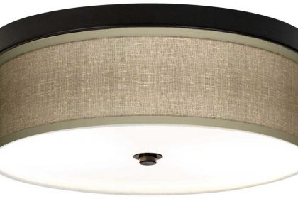 Lamps-Plus-Burlap-Print-Broze-Giclee-Ceiling-Light 2 Easy Ways To Update Old Flush-Mount Fixtures | Home Construction | Stanley Homes 1