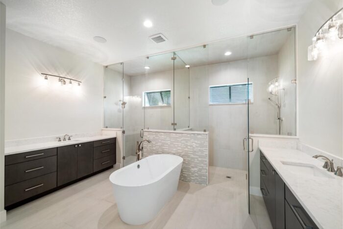 Custom Bathroom Finished Home Lanai Floorplan by Stanley Homes in Viera FL
