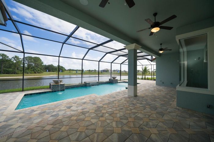 outdoor living area designs by Stanley Homes custom home builder in Viera FL