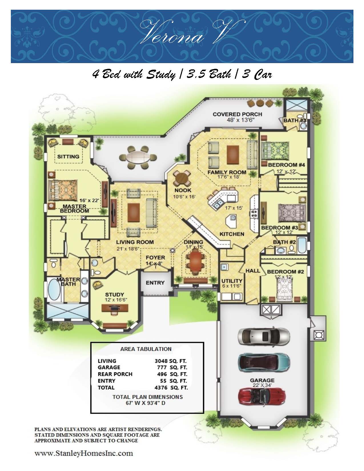 Stanley Homes Verona V Floor Plan Custom Homes in Viera FL Brevard